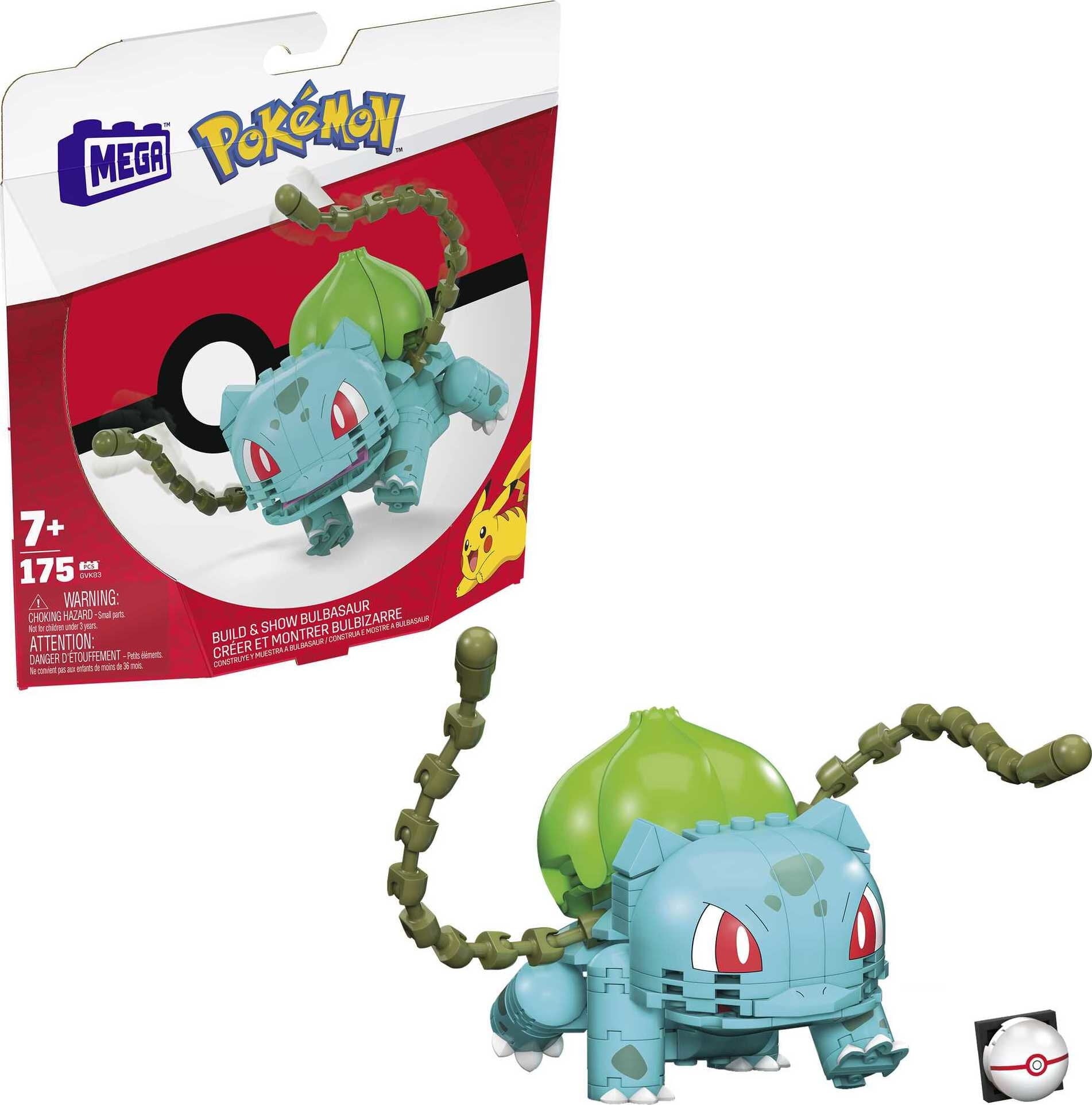 MEGA Pokemon Building Toy Kit Bulbasaur (175 Pieces) with 1 Action Figure for Kids